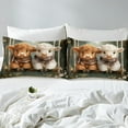 thumbnail image 4 of Erosebridal Cartoon Highland Bull Bed Sheets Queen, Watercolor Oil Painting Blossoms Bedding Sets Queen Size 4-Piece, 4 of 7