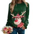 thumbnail image 2 of Futezty Christmas Sweatshirts for Women Funny Long Sleeve Xmas Tree Snowman Reindeer Lightweight Tunic Pullover Tops, 2 of 6