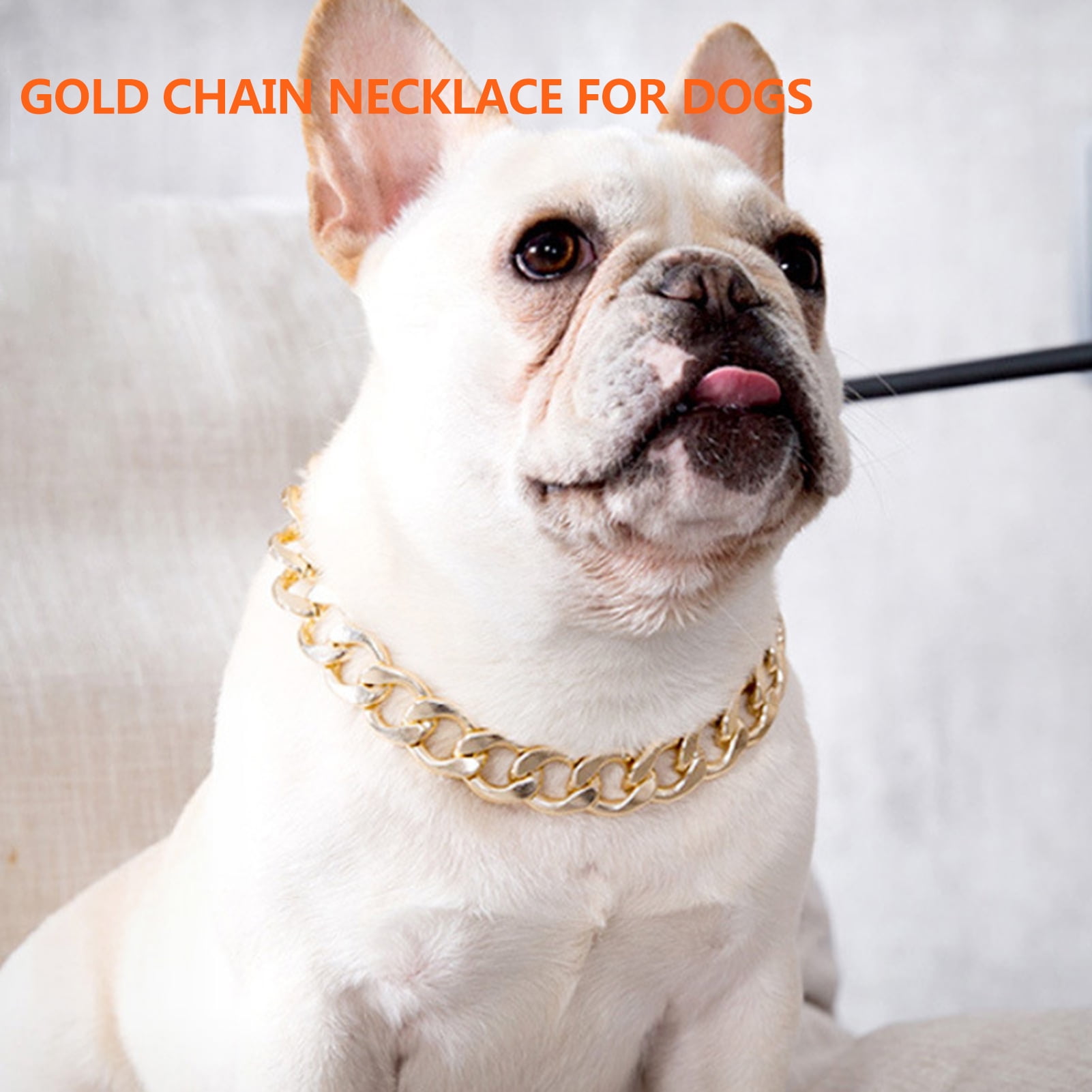 Amdohai French Fighting Dog Bully Gold Chain Small and Medium sized Dog Collar Pet Necklace Jewelry Walmart