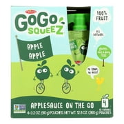 GoGo Squeez Apple Apple Applesauce 3.2 oz Pouches - Box of 12/4-Pack Boxes