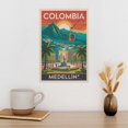 thumbnail image 3 of Nostalgic Vintage City Travel Poster of Medellín Featuring Cobblestone Streets And Art Style Print Poster, 3 of 8