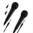 thumbnail image 1 of Paquete de 2 Micrófonos con Cable para Cantar. Cardioides Dinámicos Adaptador 1/4 Pulgada A 3,5 mm Sistemas Megafonía y Oratoria., 1 of 5