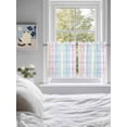 thumbnail image 4 of Half Window Curtain 36 Inches Long, Blue Pink Plaid Window Treatment Curtain Drapes, Pastel Green White Buffalo Patchwork Small Tier Curtains for Bathroom Over Sink, 27.5"x36", 2 Panels, 4 of 7