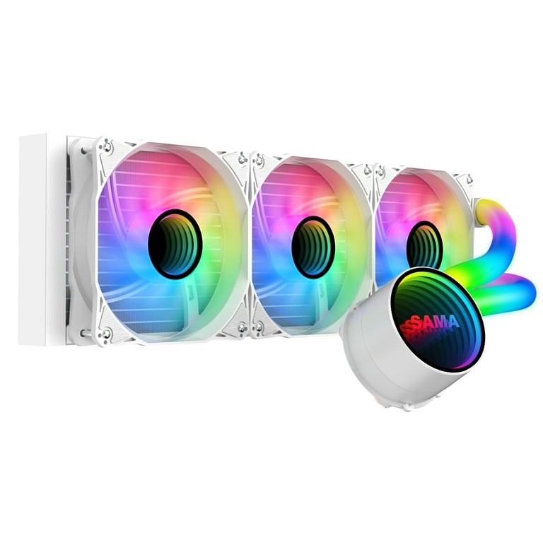 9/23まで出品 UN3D. SWIM AIO Valkyrie Syn 360 White - AIO CPU Liquid Cooler - LCD Screen