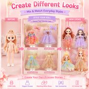 4 PCS 6 Inch Small Princess Girl Mini Dolls fit for 3+ Year Old Little Girls Gift