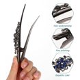 thumbnail image 4 of 2pcs Decorative Alligator Hair Clips, Rhinestone Duckbill Metal Hair Clips（Color 2）, 4 of 5