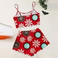 thumbnail image 4 of Summer Lounge Set – Women’s Pajamas with Tank Top Women's Christmas Snowflake Print Sleeveless Top & Shorts Pajama Set Cozy 2 Piece Wear, 4 of 5