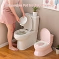 thumbnail image 2 of 2-in-1 Toddler Potty Training Toilet - Larger Potty Chair & Detachable Training Seat for Boys & Girls Ages 1-3 with Flushing Sound, Wipes Storage, Toilet Paper Holder Pink, 2 of 6