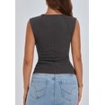 thumbnail image 2 of Top de Tirantes Acanalado PRETTYGARDEN para Mujer Gris Oscuro Talle S, 2 of 8