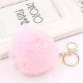thumbnail image 5 of Pink Fluffy Pom Pom Keychain, Purse Charms for Women, Cute Car Key Decor Purse Handbag Charm, 5 of 7