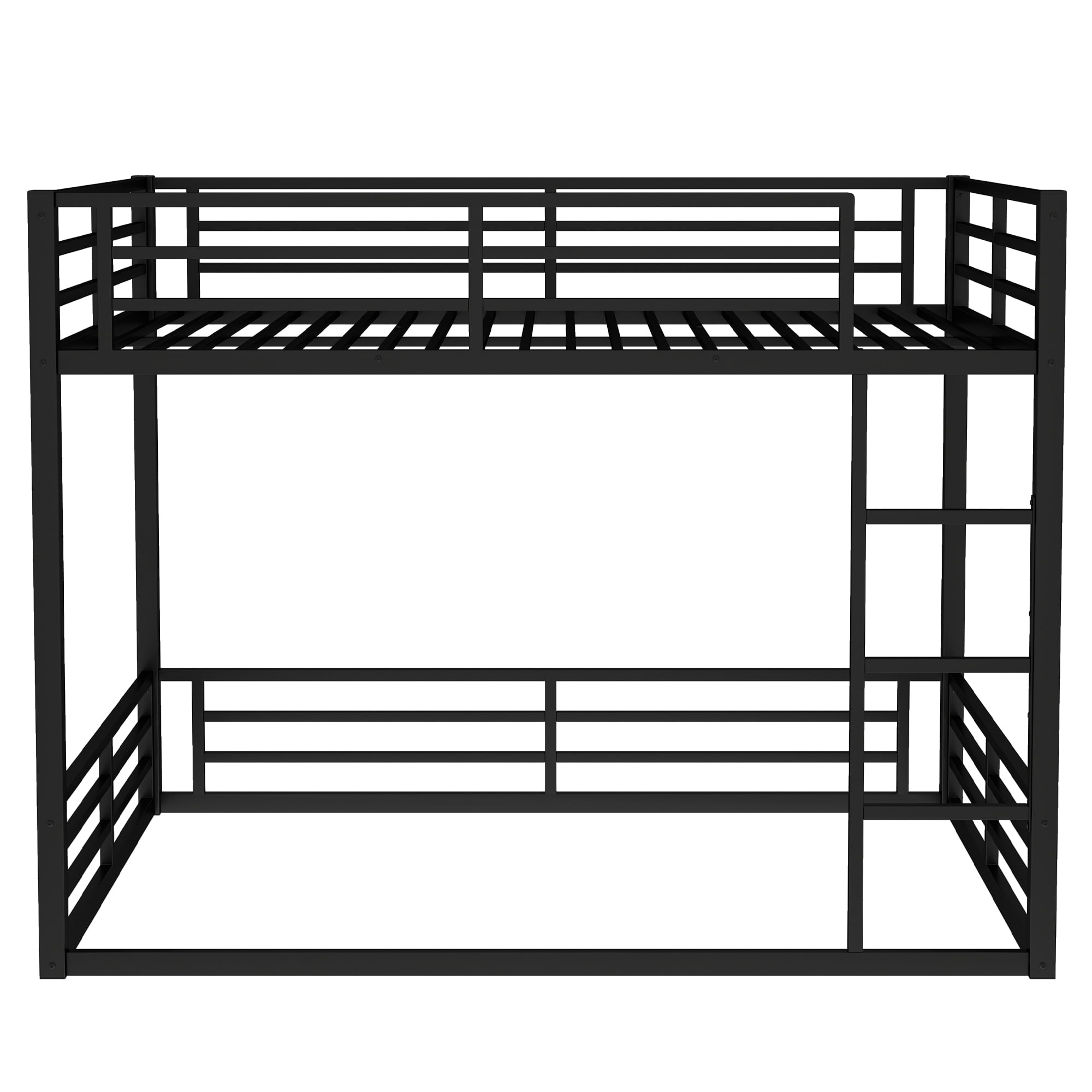 Leumius Metal Bunk Bed,Queen over Queen Bunk Bed Frame for Kids/Teens/Adults,Space-Saving/Noise Reduced/No Box Spring Needed,Black