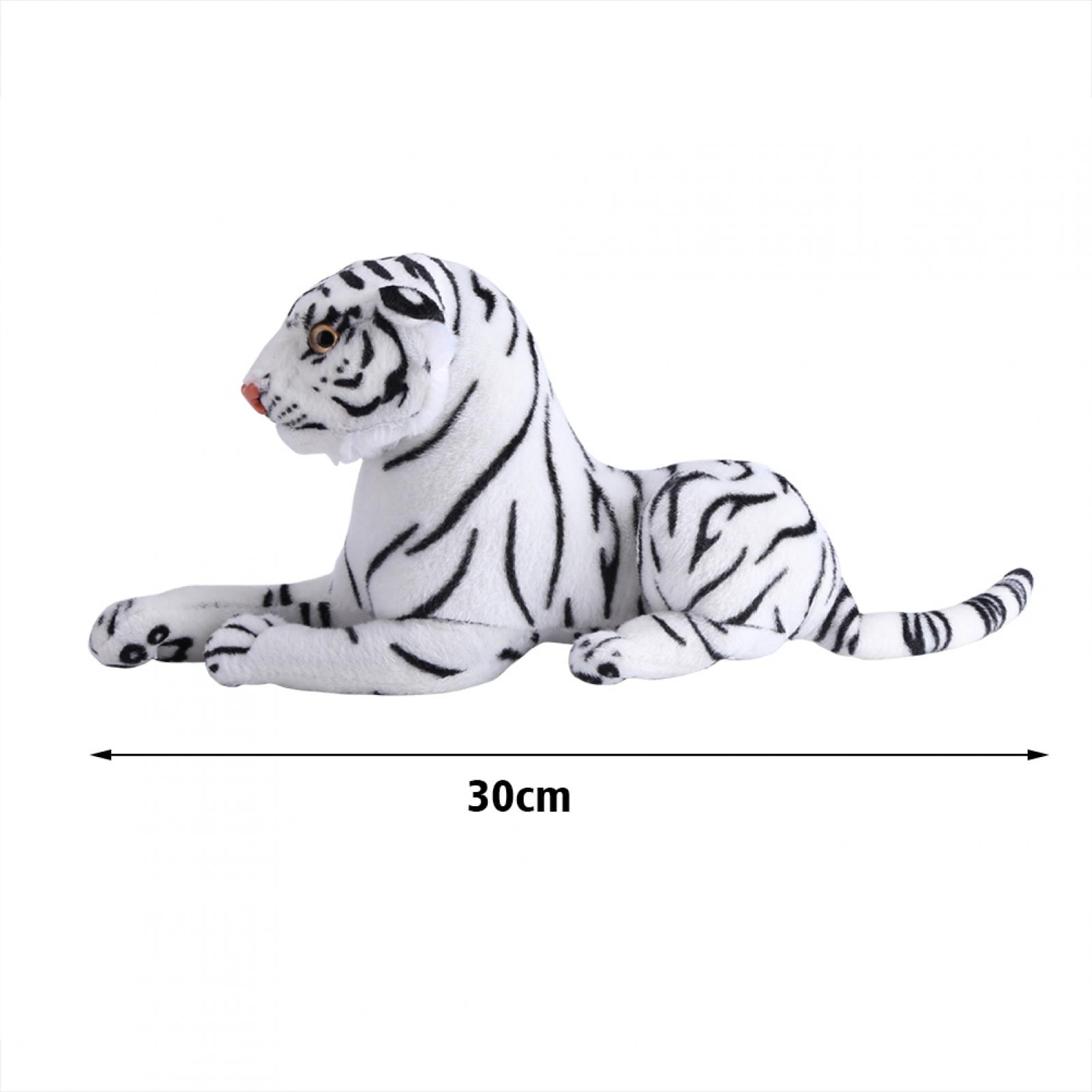 10" BRUBAKER Cute White Plush Tiger Stuffed Animal Soft Toy 