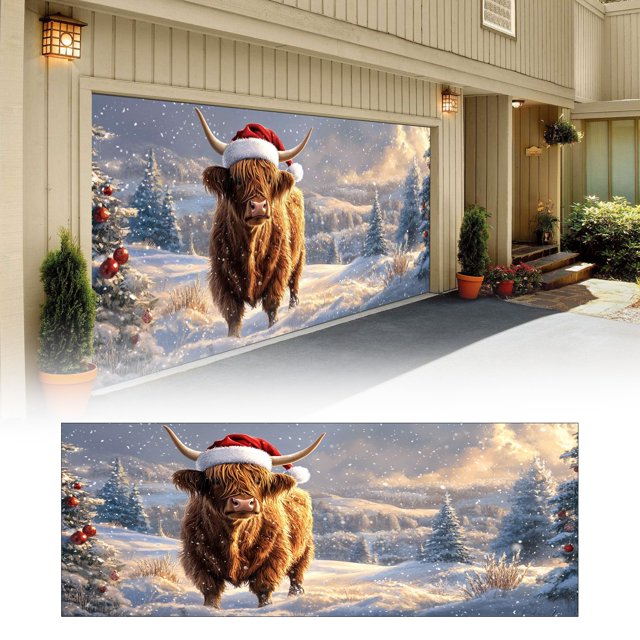 Banderín Navideño Decoraciones Para Puertas De Garaje Decoración Navideña Invierno Gran Cubierta Decorativa Para Puertas Interior Exterior Para Fiestas Navideñas Artículos Para Fiestas