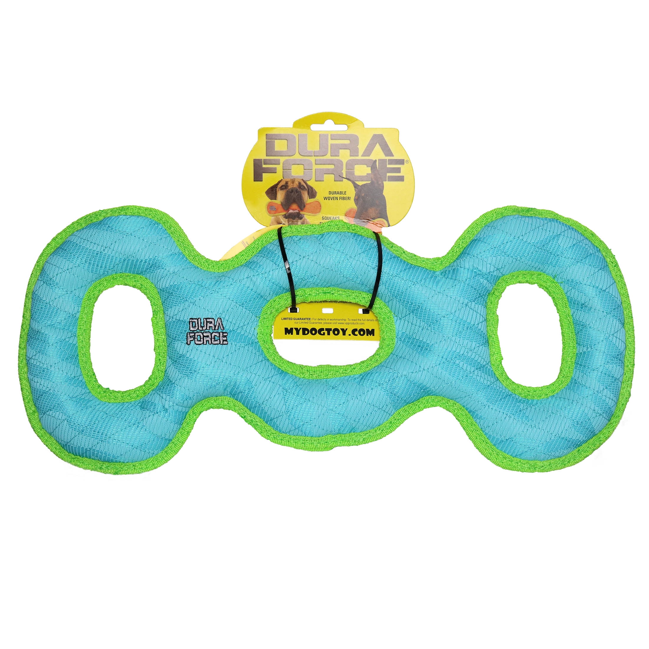 DuraForce 3 Way Tug O War Durable Woven Fiber Squeaky Dog Toy
