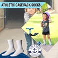 thumbnail image 4 of Yacht & Smith Children & Kids Wholesale Bulk Sports Crew, Athletic Case Pack Socks, by SOCKS'NBULK (12 Pairs White, Kids 2-4 (Shoe Size 4-6)), 4 of 7