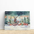 thumbnail image 3 of Merry Christmas Santa Reindeer Antlers Australian Cattle Dog Sleigh Xmas Winter Holiday Horizontal Matte Canvas Poster Heeler Lover Gifts Wall Art Home Decor - 00023, 3 of 5