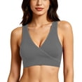 thumbnail image 4 of Bxsruta Wirefree Wrap Front Nursing Bra Bralette for Maternity, Soft Cotton Comfort Seamless Sleep Bra for Breastfeeding, 4 of 8
