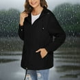 thumbnail image 6 of DDAPJ pyju Rain Jacket for Women Waterproof Lightweight Windbreaker Jacket with Hood Packable Raincoat with Pockets Black L, 6 of 8