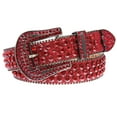 thumbnail image 2 of Cowboy Cowgirl Classic Western Rhinestone Bling Studded Diamond Leather Belt, 2 of 4