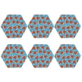 thumbnail image 2 of Pofeuu Cartoon Watermelon Print Leather Coasters Set of 6, Round Cups Mugs Mat Pad for Home Kitchen Heat Resistant Drink Coasters,Hexagon, 2 of 7