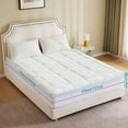 thumbnail image 3 of LIFERECORD 4-inch Memory Foam Mattress Topper with Cool Gel - Medium Firm Pillow Top for Back Pain Relief & Hot Sleepers, Full, 3 of 8