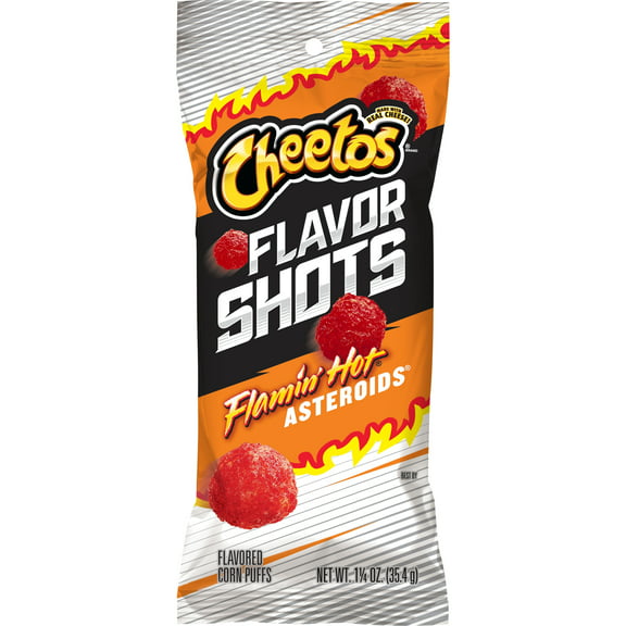 Cheetos Flavor Shots Flamin' Hot Asteroids Flavored Snack Chips, 1.25 oz Bag