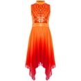 thumbnail image 3 of YiZYiF Girls Lyrical Praise Dance Dress Sparky Sequins Sleeveless Liturgical Worship Tunic Overlay Red 10, 3 of 7