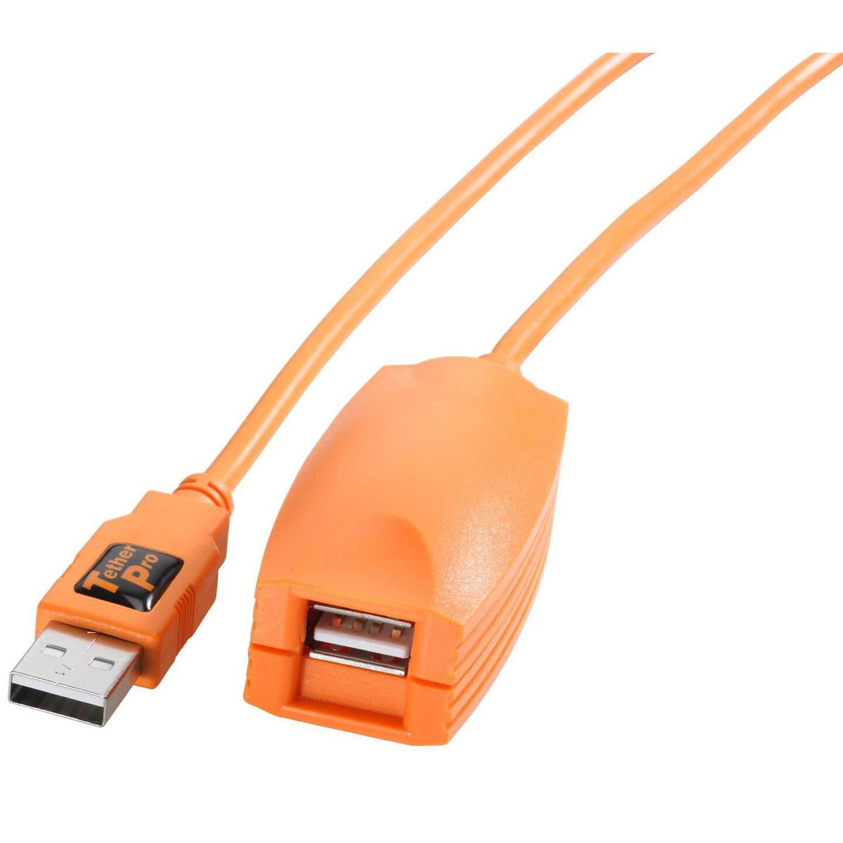 Tether Tools Pro 16' USB 2.0 Active Extension Cable, High-Visibility, Orange