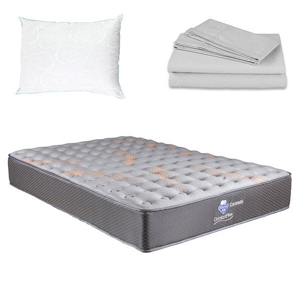 Colchón Matrimonial + 1 Juego de Sábanas + Almohada Spring Air Coronado