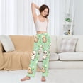 thumbnail image 4 of Dailycode Women's Pajama Pants Wide Leg Lounge Pj Bottoms With Pockets Cartoon Duck and Flowers, 4 of 7