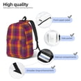 thumbnail image 4 of Yiaed Purple Yellow Buffalo Plaid Print Backpack, Premium Laptop Backpack, Travel Backpack for Women, Lightweight Backpacks, Comfortable Back Pack-Small, 4 of 7
