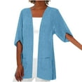 thumbnail image 2 of Meichang Womens Casual Lightweight Cardigans Gradient Chiffon Kimono Cardigans 3/4 Sleeve Loose Open Front Cardigans Beach Wear Cover Ups Sheer Cardigan for Women Yellow XXL, 2 of 6