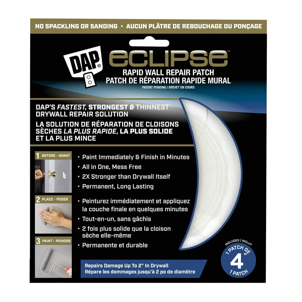 DAP Eclipse Rapid Wall Repair Patch, 4 Inch, 6 Pack