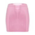 thumbnail image 3 of TiaoBug Women Faux Leather A-line Skirt Wet Look Bodycon Mini Skirts Night Club Going Out Hip-Wrap Skirt Clubwear Pink E4XL, 3 of 5