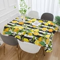 thumbnail image 4 of Yellow Lemon Table Cloth Rectangle - Floral Fruits Table Cover Black White Stripes Tablecloth Tabletop Decoration for Picnic Banquet Party Kitchen Dining Room - 60 x 84 Inch, 4 of 6
