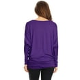 thumbnail image 3 of Women's Boat Neck 3/4 Dolman Sleeve Basic Top Regular & Plus Size Made in USA, 3 of 3
