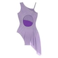 thumbnail image 6 of YEAHDOR Womens Ballet Gymnastics Leotard Sleeveless Rhinestones Wide Shoulder Strap Lyrical Dance Bodysuit Light Purple L, 6 of 7
