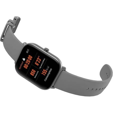 Amazfit - GTS Smartwatch 42mm Aluminum - Lava Gray With Silicone Band