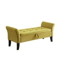 thumbnail image 4 of Aukfa End of Bed Bench with Curved Arms, 51.5" Velvet Tufted Upholstered Storage Ottoman Entryway Bench - Green, 4 of 8