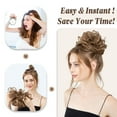 thumbnail image 6 of HTQWLP Large Messy Bun Hair Piece Wavy Curly Scrunchies Synthetic Chignon Ponytail Hair Extensions Thick Updo Hairpieces for Women - Light Champagne, 6 of 9