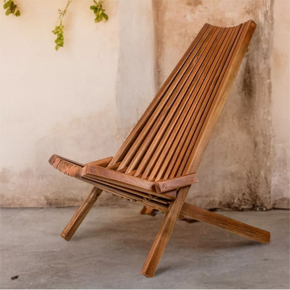 Abrihome Garden Natural Folding Wood Chair