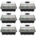thumbnail image 1 of Muyoka 6 bandejas de semillas con tapas, propagadores de 12 células para plantas, equipo de germinación de plantas, bandejas de plántulas para invernadero, minipropagador, bandeja de vivero, bandeja d Muyoka Hogar, 1 of 7