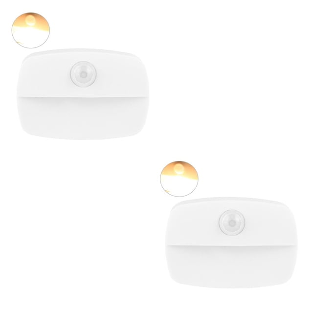 Kearding Luz nocturna de inducción inteligente, lámpara con Sensor de movimiento, protección ocular, mesita de noche, armario, pasillo para Blanco cálido PC 1 2Conjunto