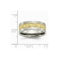 thumbnail image 6 of Stainless Steel Grooved Yellow IP-plated Mens 8mm Brushed Band Size: 11; for Adults and Teens; for Women and Men, 6 of 6