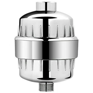AquaBliss High Output Universal Shower Filter with Replaceable Multi-Stage Filter Cartridge – Transform Itching, Eczema & Acne into Glowing Hair, Nails & Skin Fast - Chrome
