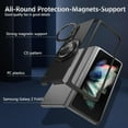 thumbnail image 6 of Magnetic Case for Samsung Galaxy Z Fold 3 Case with Kickstand & Ring Holder, [Compatible with MagSafe Charging] Slim Ultra PC Back Scratch-Resistant Military Grade Shockproof Case,Black, 6 of 14