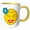 Yellow/White, variant on 3drose, Injured Booboo Yellow Smiling Face, 15oz Two-tone Yellow Mug