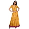 thumbnail image 1 of Moomaya Printed Ethnic Wear Long Skirt And Cold Shoulder Crop Top Set For Girls, 1 of 6