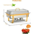 thumbnail image 2 of Chafing Dishes for Buffet, 2 Pack 8 Qt Stainless Steel Chafer Food Warmers Servers with Spoon and Tweezers, Full Size Food Pan, Water Pan, Chafing Dish Buffet Set for Party Banquet, 2 of 7