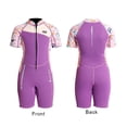 thumbnail image 4 of Wosthever Traje de neopreno para niños de 2,5 MM, traje de buceo, protección contra sarpullidos de neopreno, traje de Surf con cremallera Deportes acuáticos Púrpura M, 4 of 6